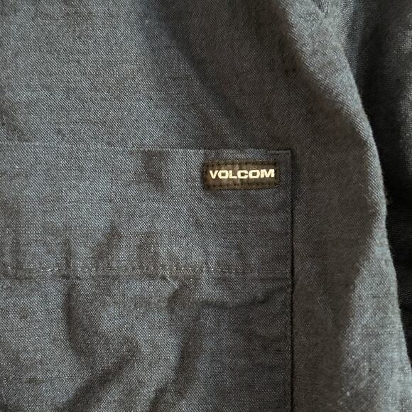 Volcom Men's Blue Button Up Long Sleeve Medium 100% Cotton - Picture 3 of 6